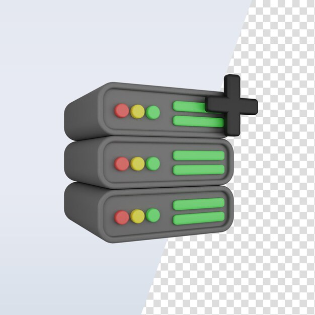 PSD 3d pictogram voegt gegevensbestandserver toe