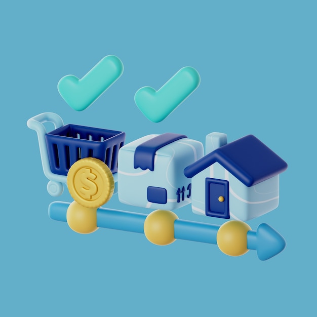 PSD 3d-pictogram voor productbeheer