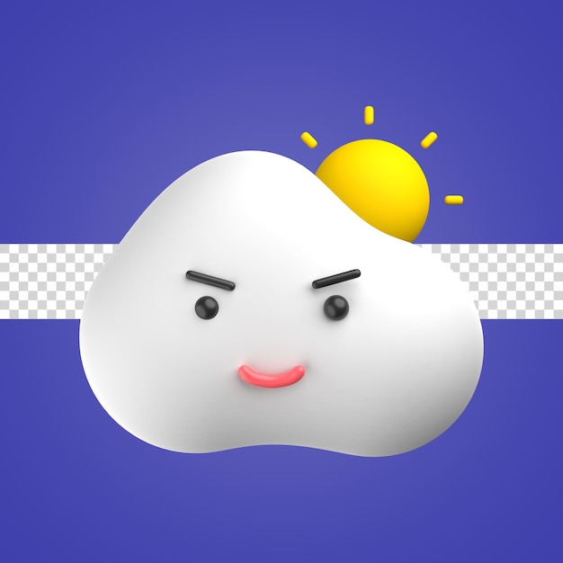 3d-pictogram weer zonnig bewolkt emoticon smile