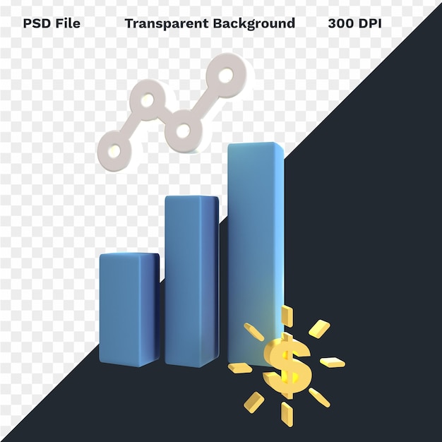 3d-pictogram zakelijk financiën marketing opstarten bedrijf presentatieontwerp