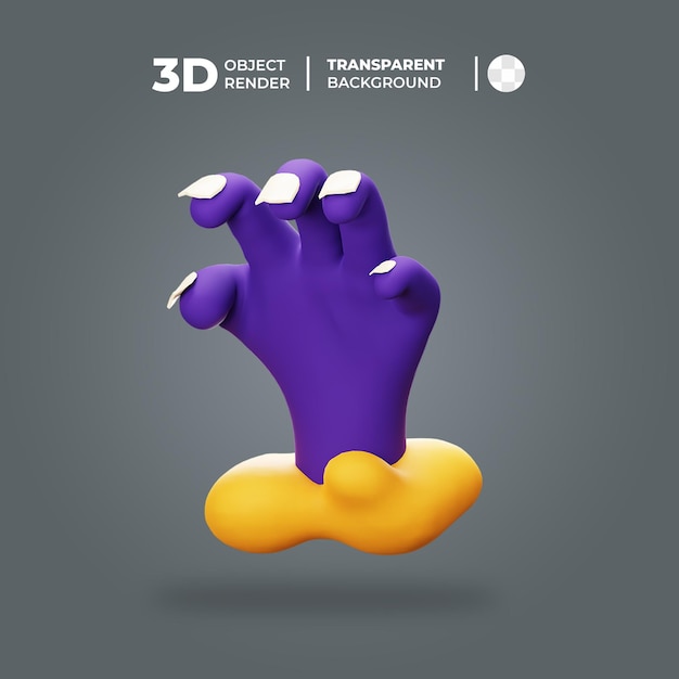 PSD 3d pictogram zombiehand