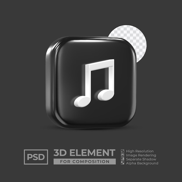 3D-pictogramelement sociale media voor compositie premium psd