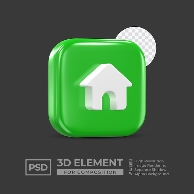 3d-pictogramelement sociale media voor compositie premium psd