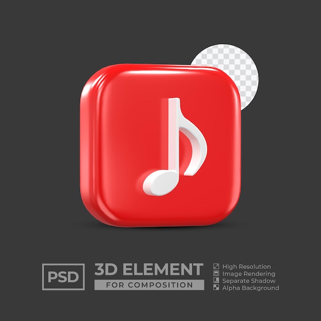 3d-pictogramelement sociale media voor compositie premium psd