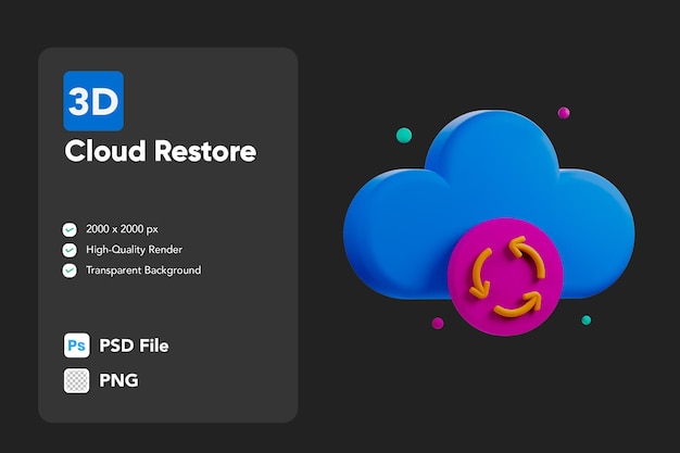 3d-pictogramillustratie cloudherstel