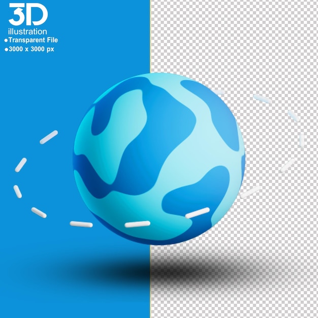 3D Pictogrammen Het geïsoleerde planeetpictogram 3d geeft illustratie terug