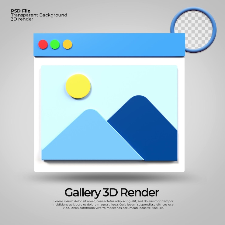 PSD 3d-pictogrammen transparante galerij