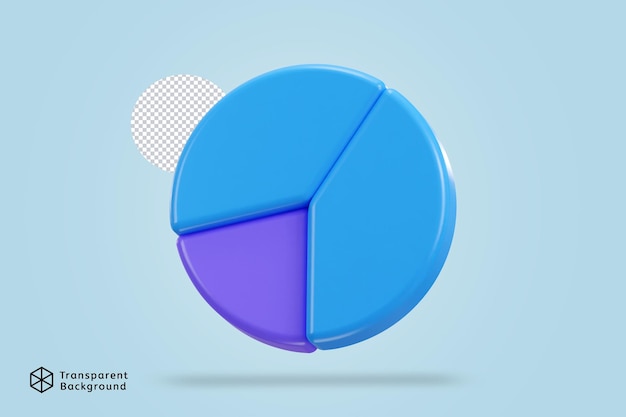 PSD 3d pie chart icon vector illustration