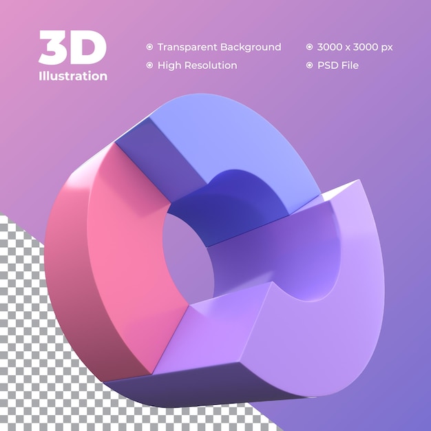 PSD 3d pie chart illustration