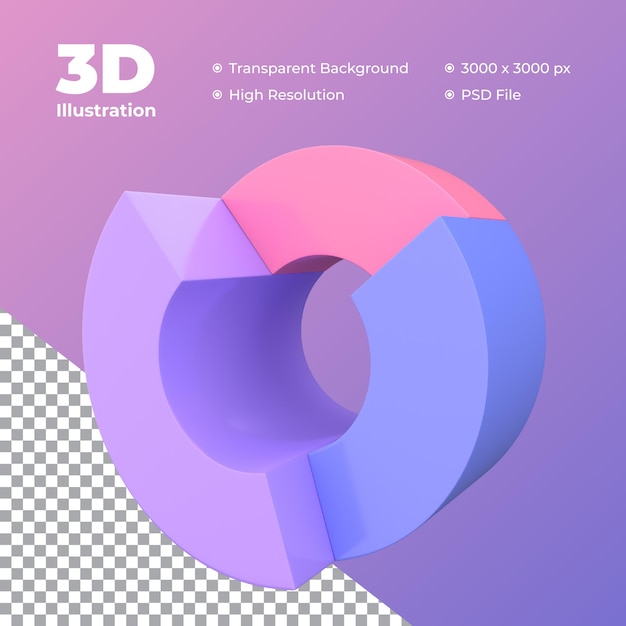 3d pie chart illustration