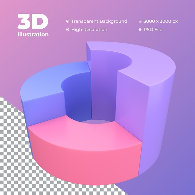 3d pie chart illustration