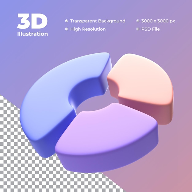 3d pie chart illustration