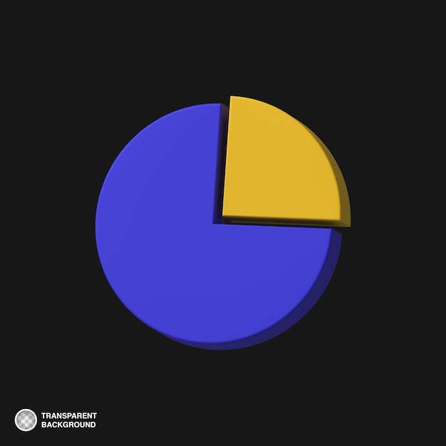 3d pie chart infographic with blue and yellow segments