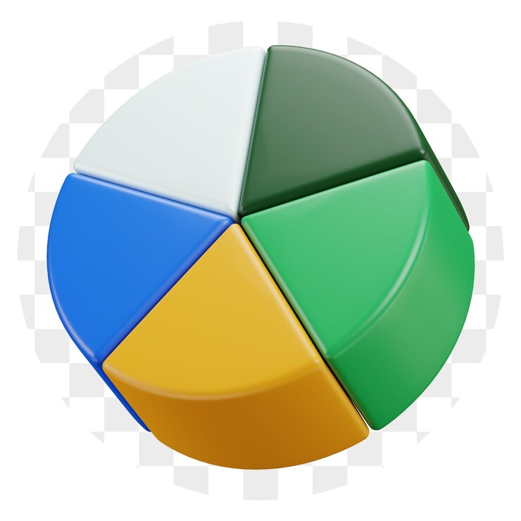 PSD 3d pie chart representing data and business analytics