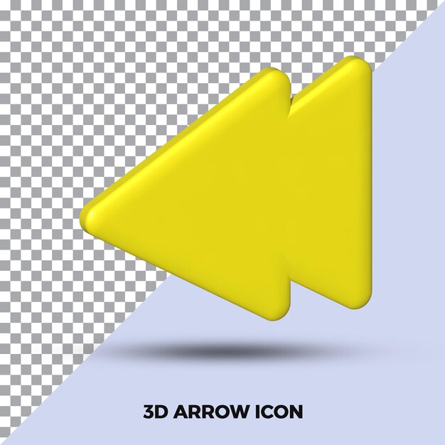 3d pijl vorig pictogram geïsoleerd