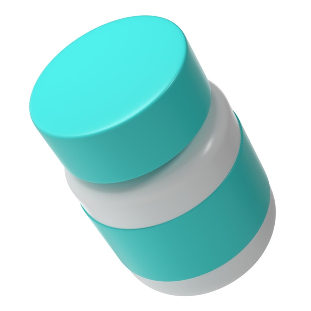 3d pil fles medische icoon apotheek witte plastic supplement pot eiwit vitamine capsule