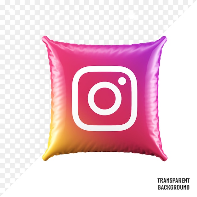 3D Pillow Instagram icon on transparent background psd