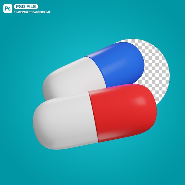 PSD 3d pills capsule illustration