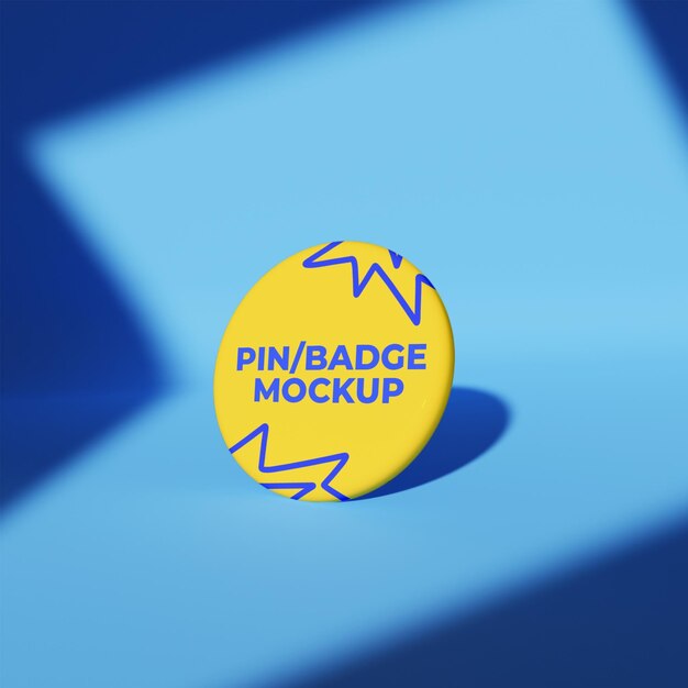 3d pin badge mockup simple