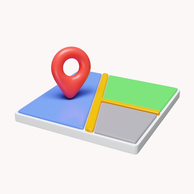 3d Pin location icon on map Online order tracking Location mark on map and cardboard boxes Fast delivery parcel icon isolated on white background 3d rendering illustration Clipping path