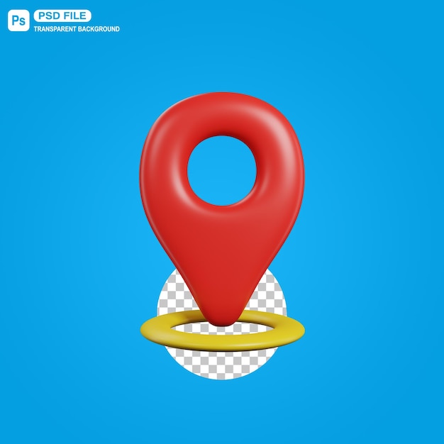 3D Pin Location Illustration