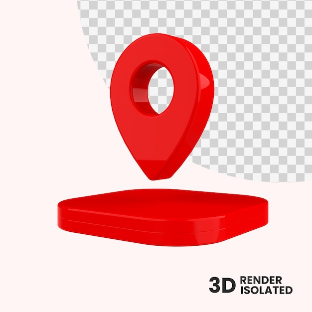 3d pin map rendering isolated