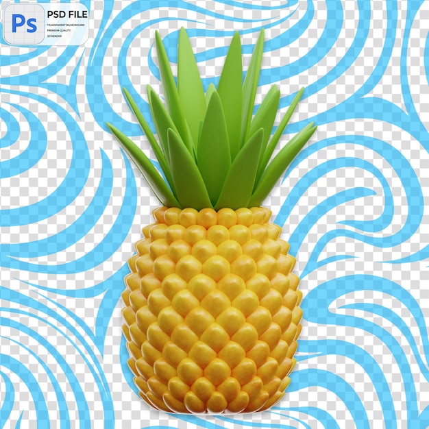 PSD 3d pineapple icon isolated png illustration psd template