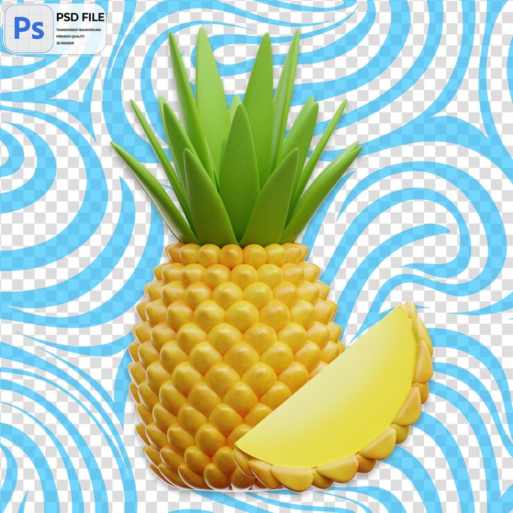 PSD 3d pineapple icon isolated png illustration psd template