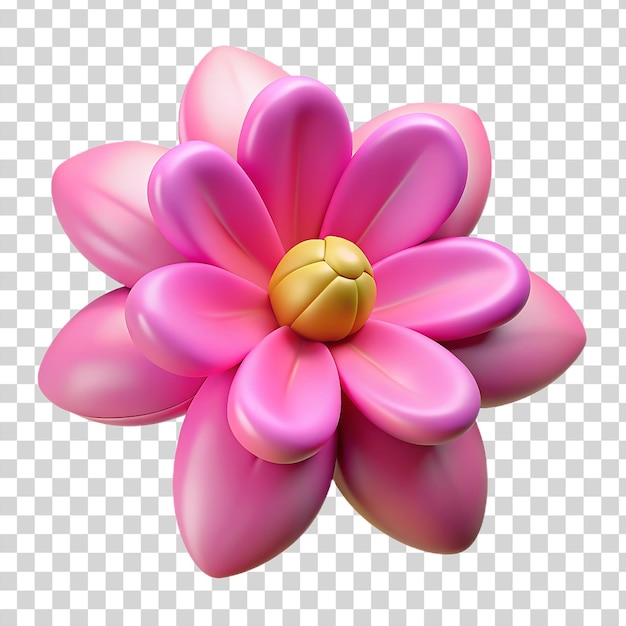 PSD 3d ピンクの花が透明な背景に隔離されています