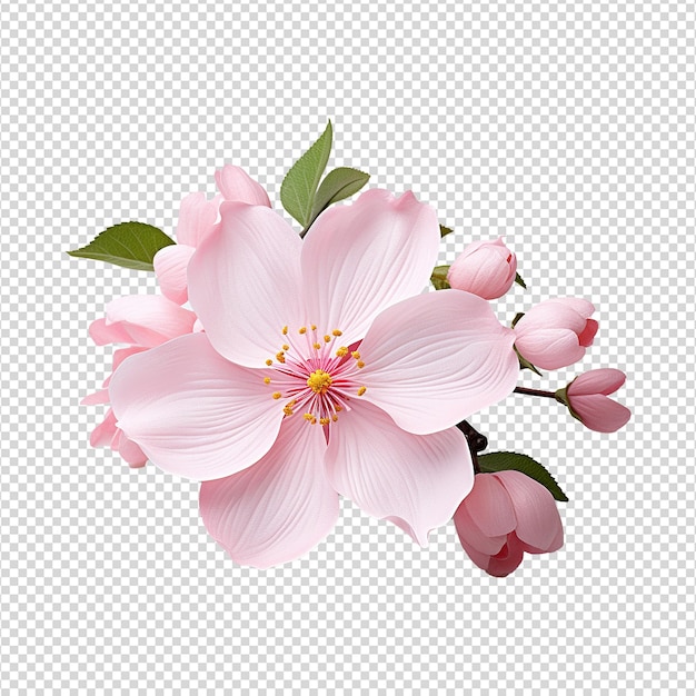 PSD fiore rosa 3d isolato su sfondo trasparente png