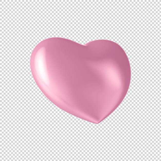 Cuore lucido rosa 3d