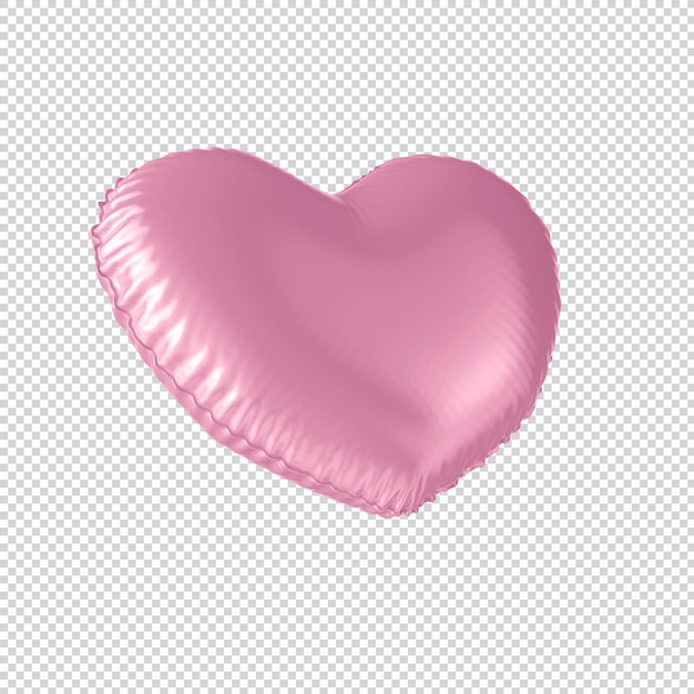 PSD 3d pink metallic heart balloon