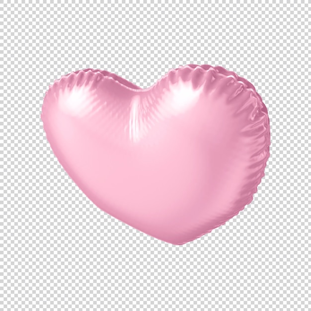 3d pink metallic heart balloon