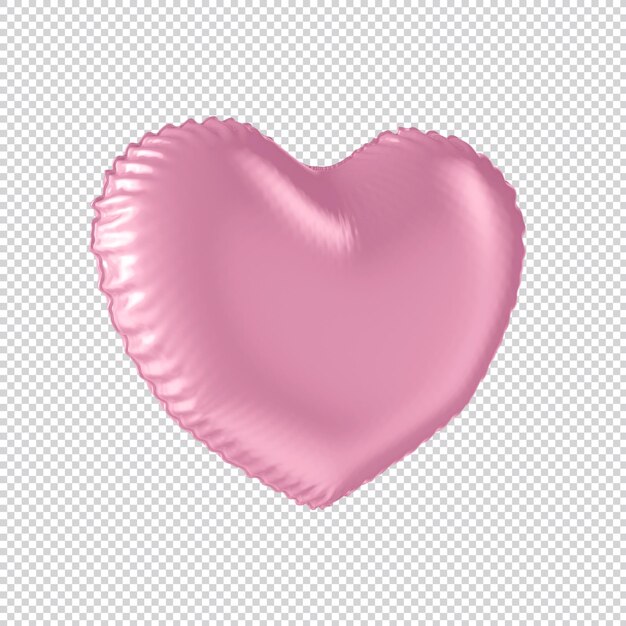 3d pink metallic heart balloon