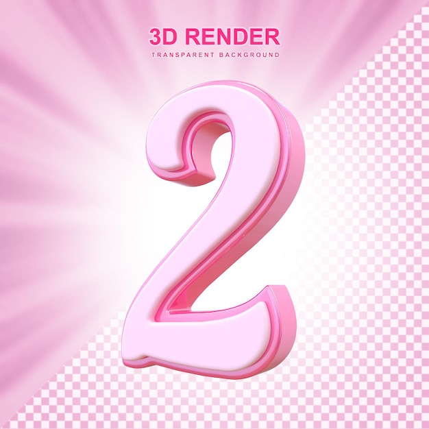 PSD 3d pink number2