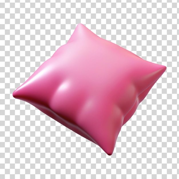 PSD 3d pink pillow isolated on transparent background