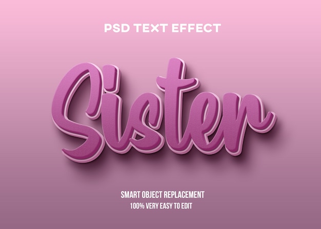 3d pink realistic text effect template