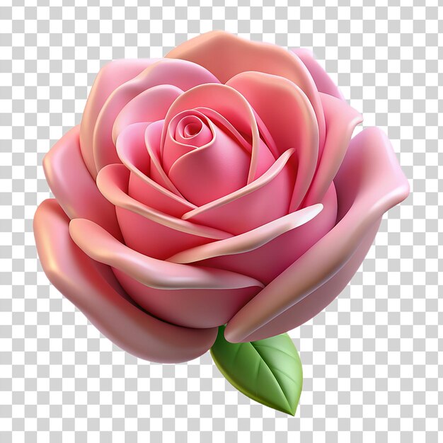 PSD 3d pink rose isolated on transparent background