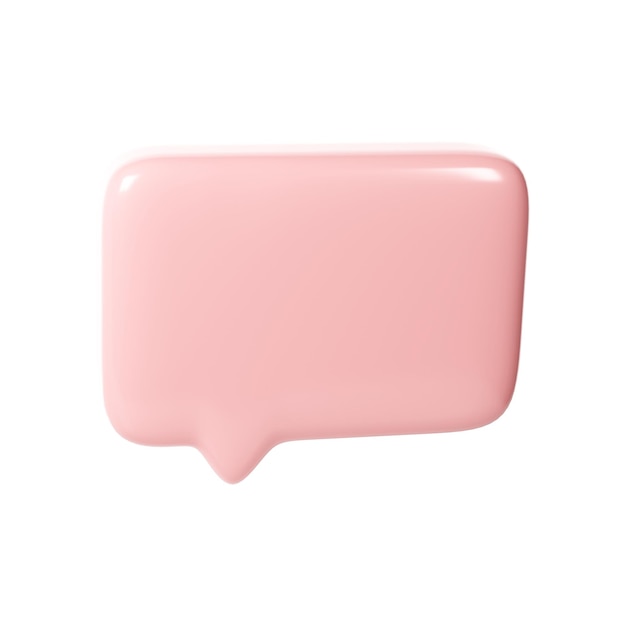 3d pink text bubble frame social media online platform concept icon communication