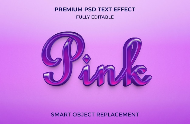 PSD effetto testo rosa 3d testo modificabile