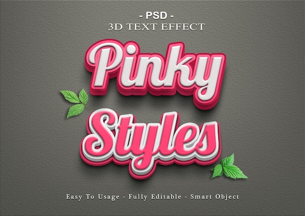 3d pink text style effect