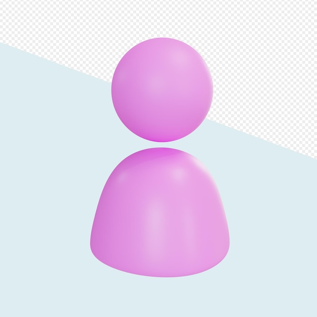 3d pink user icon