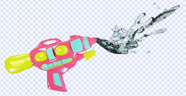 PSD elemento giocattolo pistola ad acqua rosa 3d