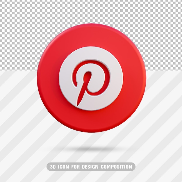 PSD Значок 3d pinterest в 3d-рендеринге изолированные