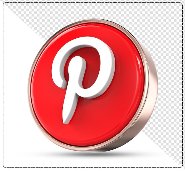 3d pinterest icon isolated