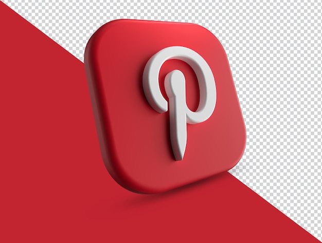 PSD 3d значок логотипа pinterest