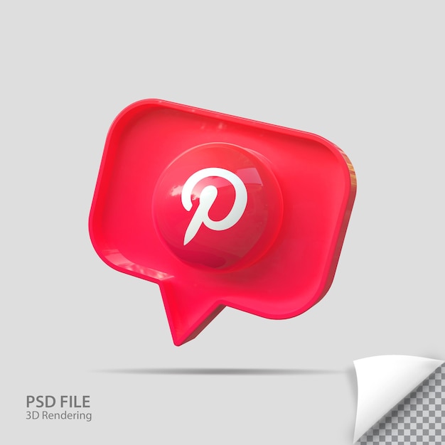 3d Pinterest 아이콘 렌더링 크리에이 티브