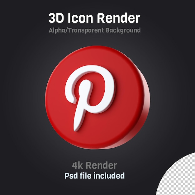 3D Pinterest-pictogram