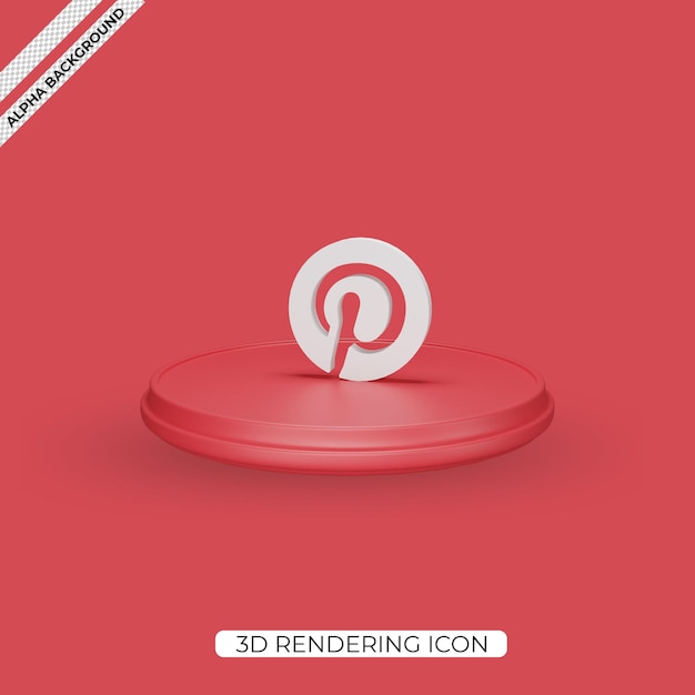 3d pinterest render icon isolated