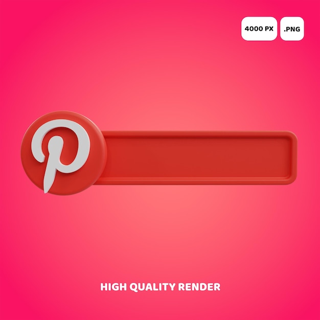 PSD banner di social media pinterest 3d